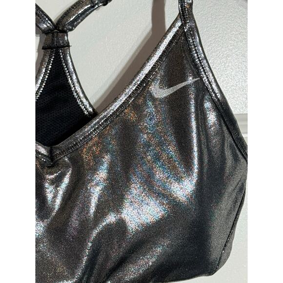 Nike Pro Dri-Fit Teal Starry Night Metallic Legging & Silver Sports Bra, Size M - Picture 10 of 11